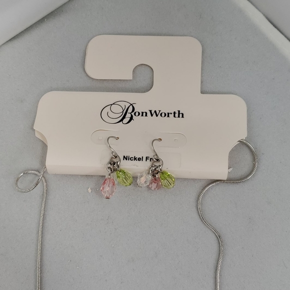 Bonworth colored necklace  set with silver chain and fish hook earring - Picture 3 of 3